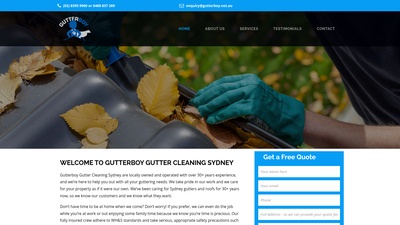 Screenshot of Gutterboy Gutter Cleaning Sydney