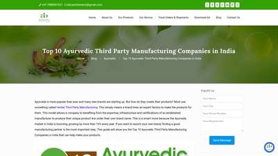 Screenshot of Top 10 Ayurvedic Third Party Manufacturing Companies In India