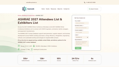 Screenshot of ASHRAE 2027 Attendees & Exhibitors Email List