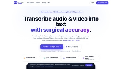 Screenshot of Le Scribe Audio - Long-Form AI Audio Transcription