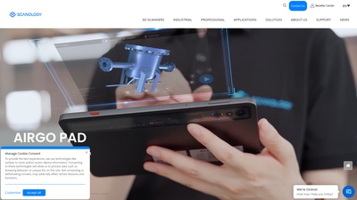 Screenshot of SCANOLOGY | Industrial 3D Scanners & Precision Metrology Equipment